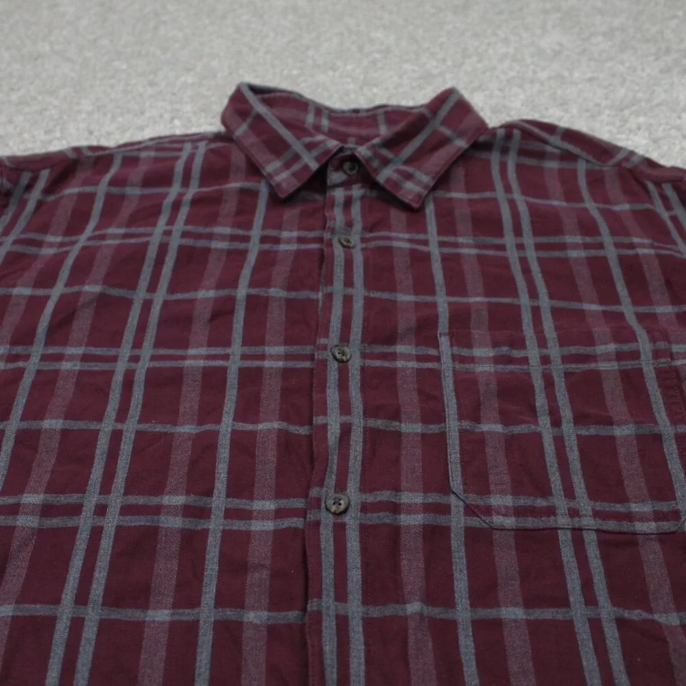 Banana Republic Luxe Flannel Shirt Adult XL Red Camden Fit‎ Cotton L/S Button Up